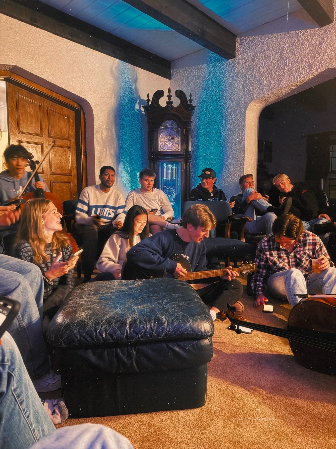 PAK members and friends gathered with instruments in the Great Room